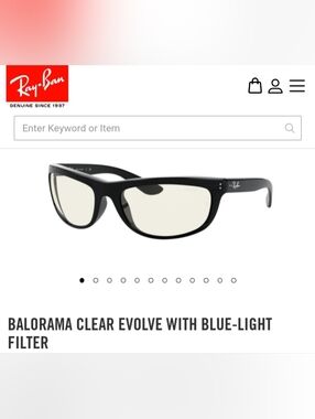 Ray-Ban Black Frame with Clear Blue-Light To Light Gray Trasition  Lenses Evolve